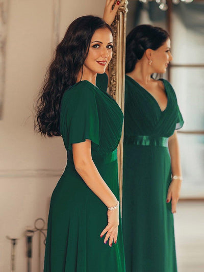 Monique | Elegant Long Bridesmaid Dress with Empire Waist