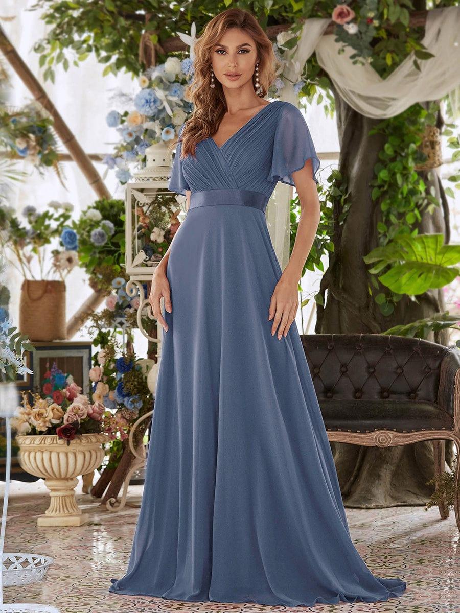 Monique | Elegant Long Bridesmaid Dress with Empire Waist