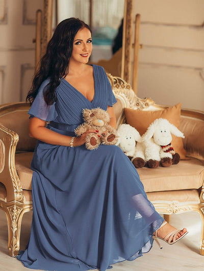 Monique | Elegant Long Bridesmaid Dress with Empire Waist