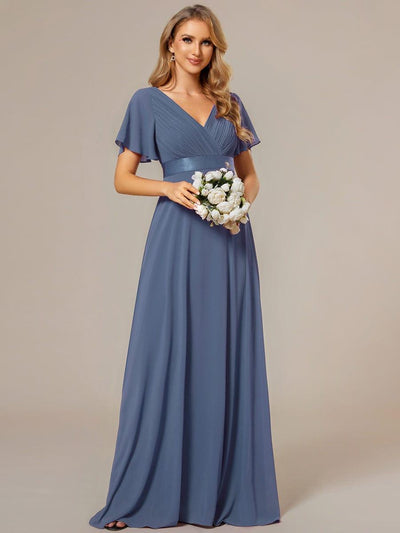 Monique | Elegant Long Bridesmaid Dress with Empire Waist