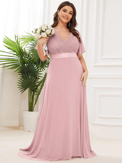 Monique | Elegant Long Bridesmaid Dress with Empire Waist