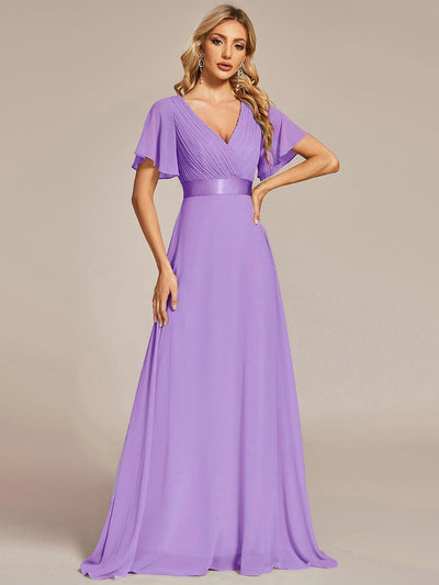 Monique | Elegant Long Bridesmaid Dress with Empire Waist