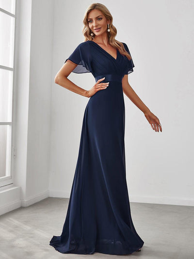 Monique | Elegant Long Bridesmaid Dress with Empire Waist