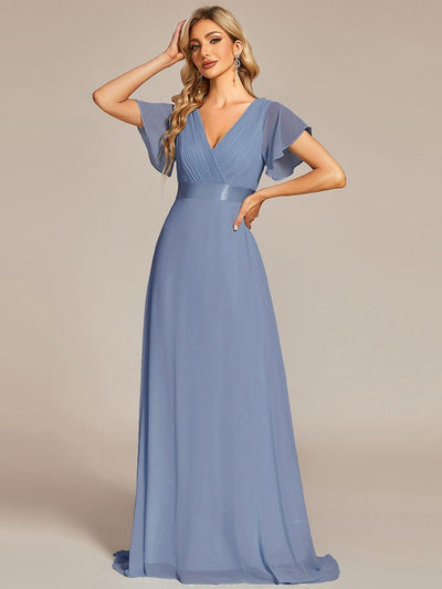 Monique | Elegant Long Bridesmaid Dress with Empire Waist