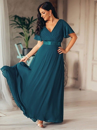 Monique | Elegant Long Bridesmaid Dress with Empire Waist