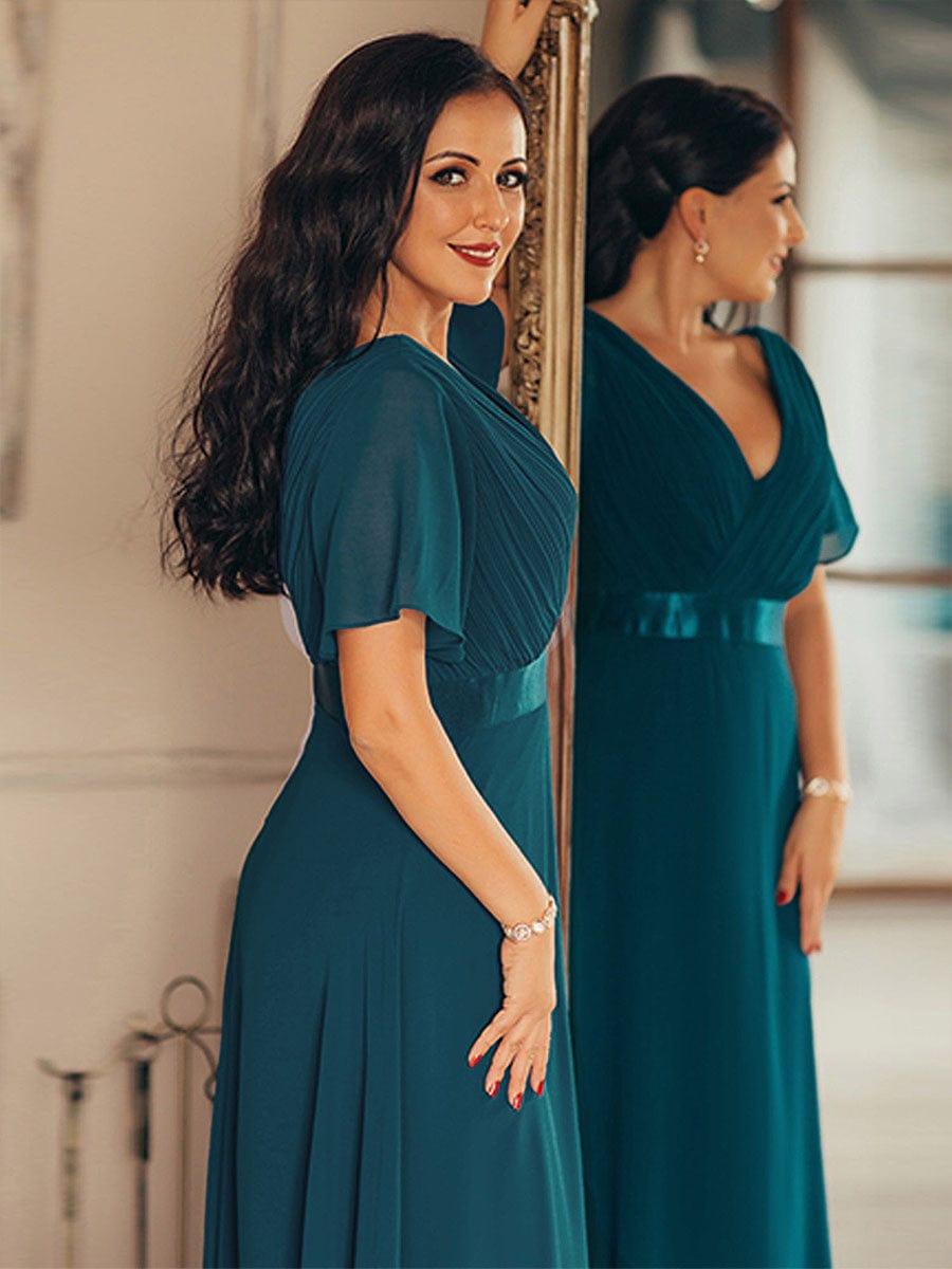 Monique | Elegant Long Bridesmaid Dress with Empire Waist