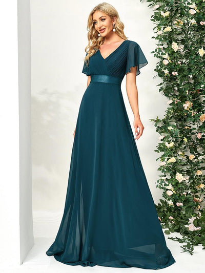 Monique | Elegant Long Bridesmaid Dress with Empire Waist