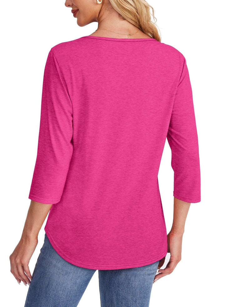 Mona 3/4 Sleeve Pleated Blouse