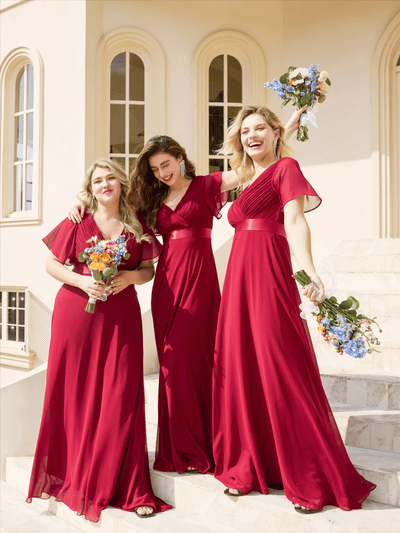 Monique | Elegant Long Bridesmaid Dress with Empire Waist