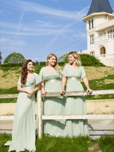 Monique | Elegant Long Bridesmaid Dress with Empire Waist