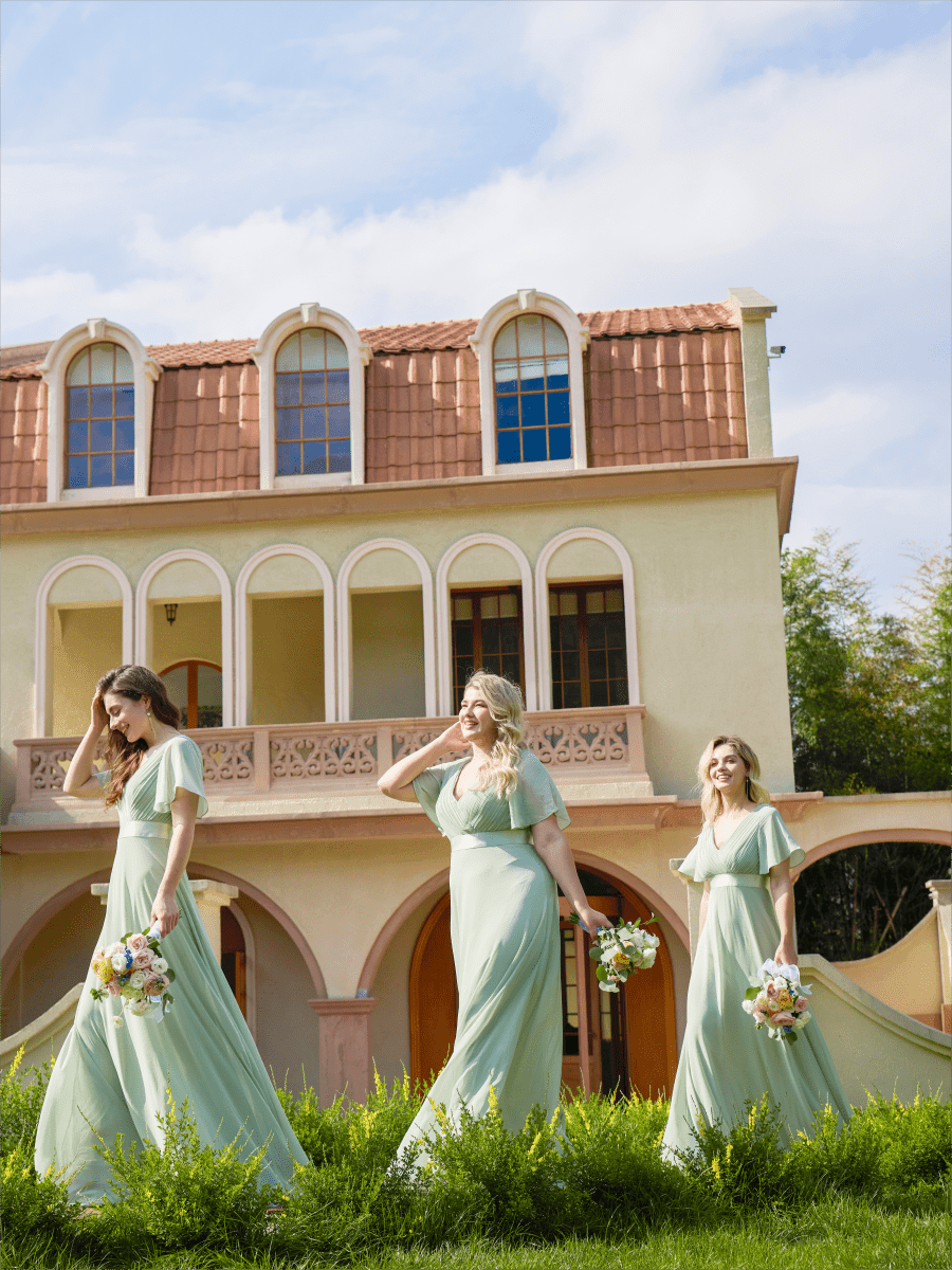Monique | Elegant Long Bridesmaid Dress with Empire Waist
