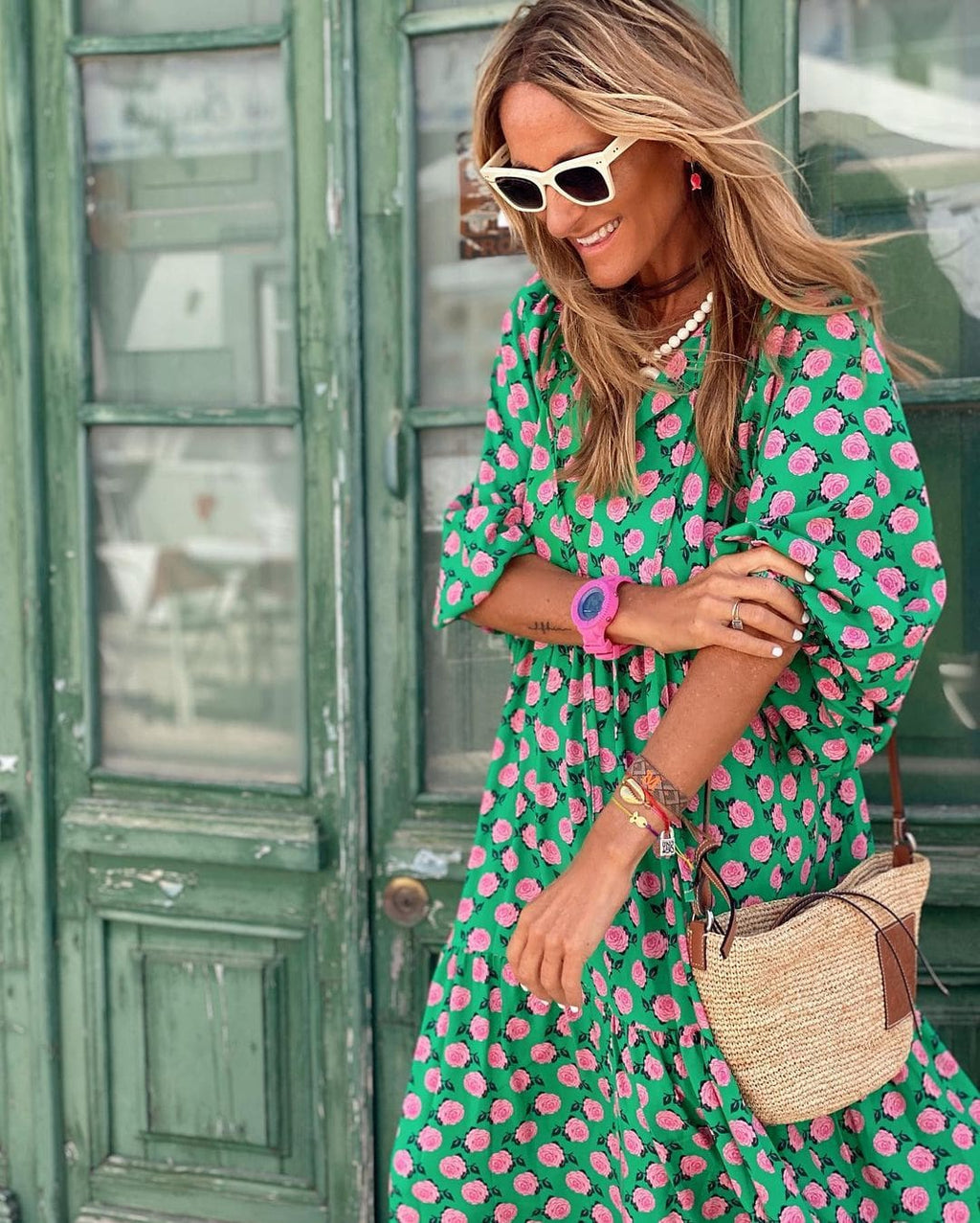Dulcie | Flowing High-Low Geometric Print Dress