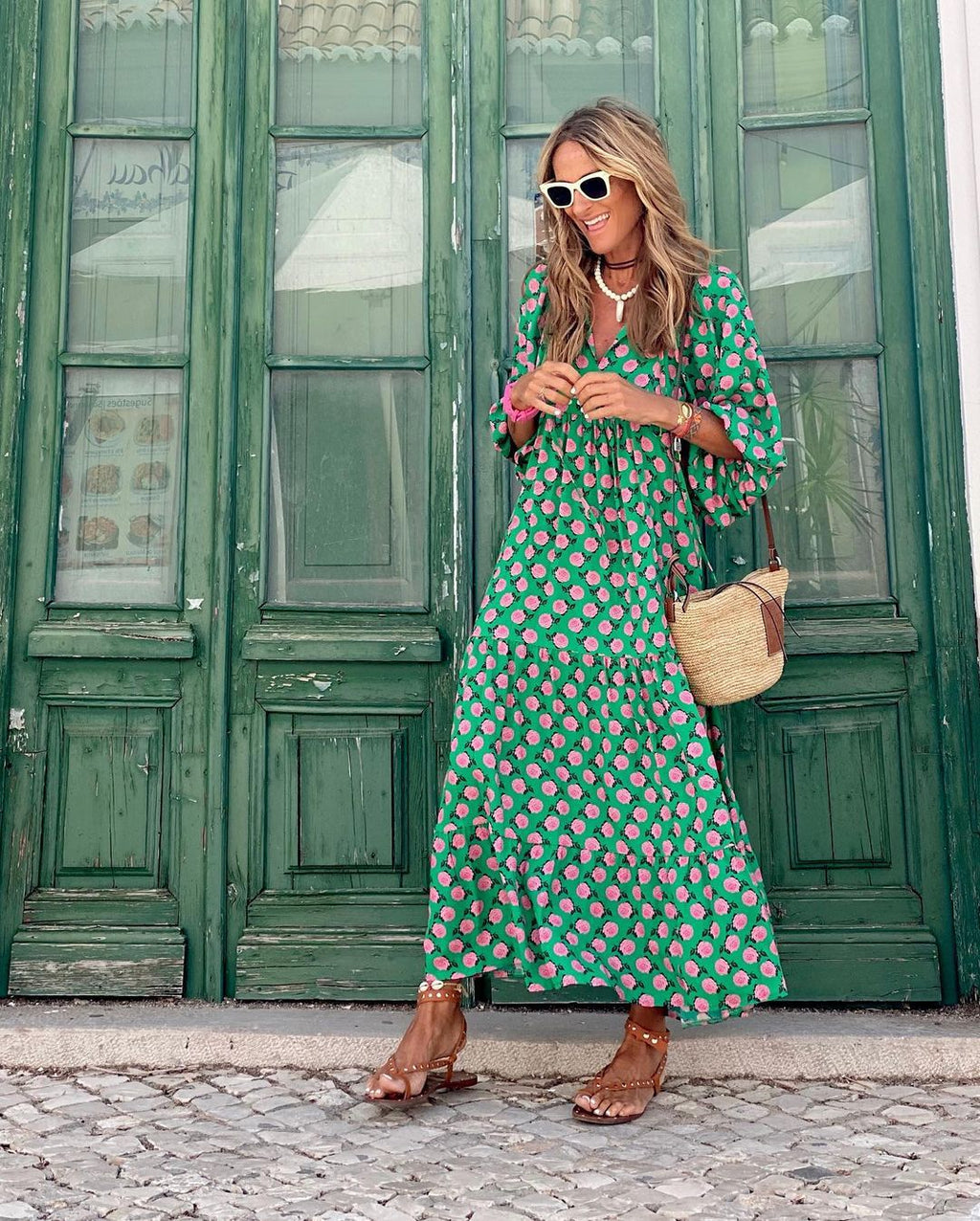 Dulcie | Flowing High-Low Geometric Print Dress