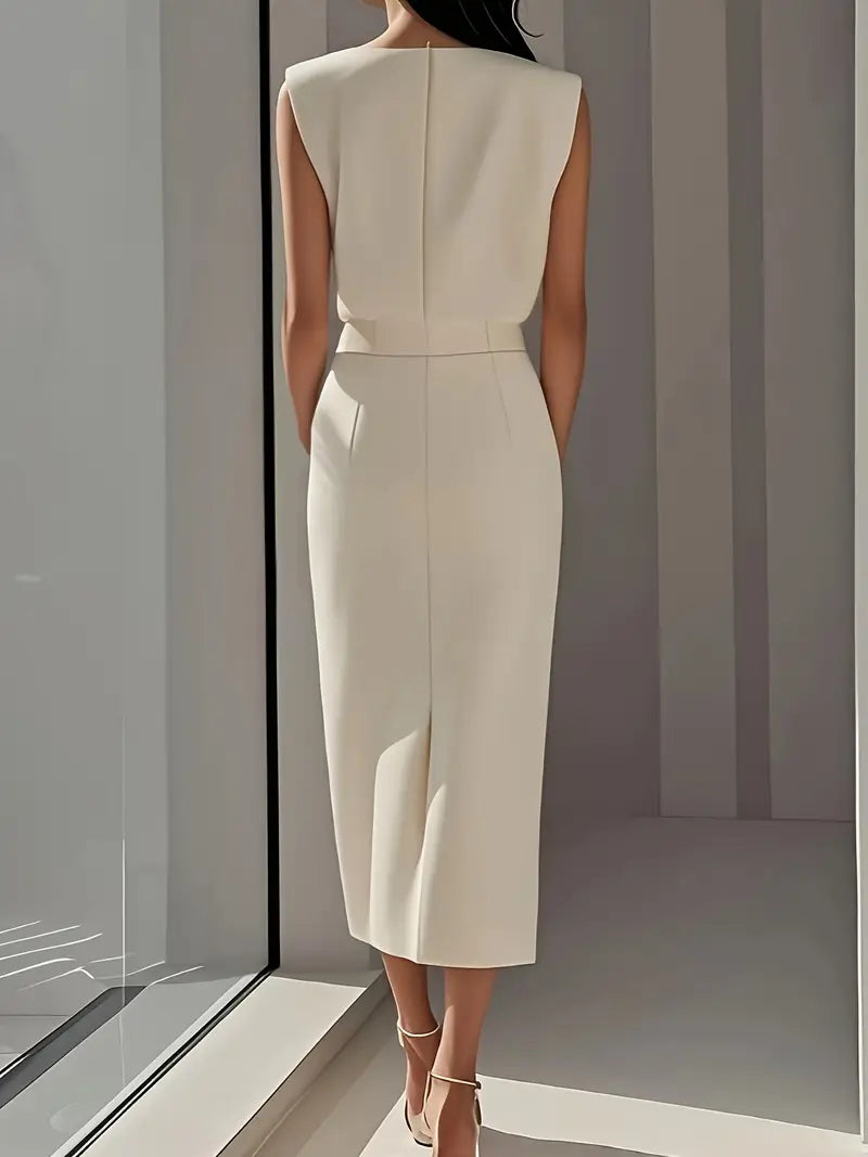 Dalia | Midi Dress Featuring Side Slit