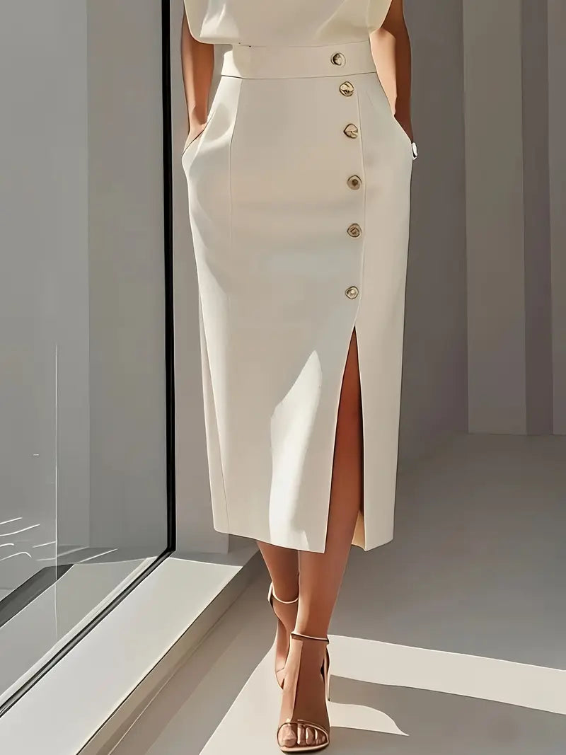 Dalia | Midi Dress Featuring Side Slit