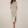 Dalia | Midi Dress Featuring Side Slit