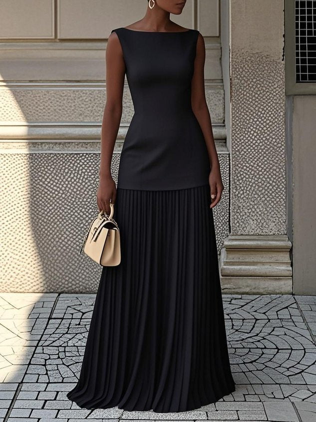 Willena | Elegant Pleated Maxi Dress