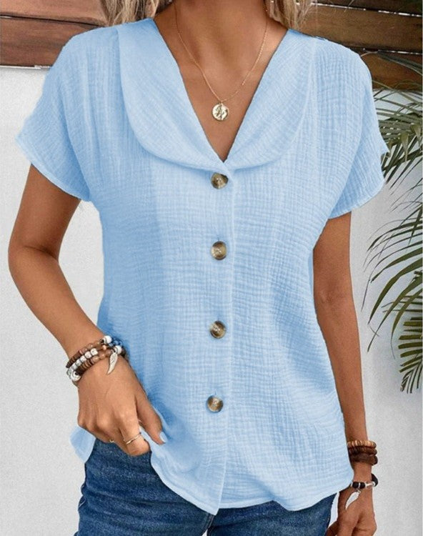 Jane Linen-Cotton Blend Blouse