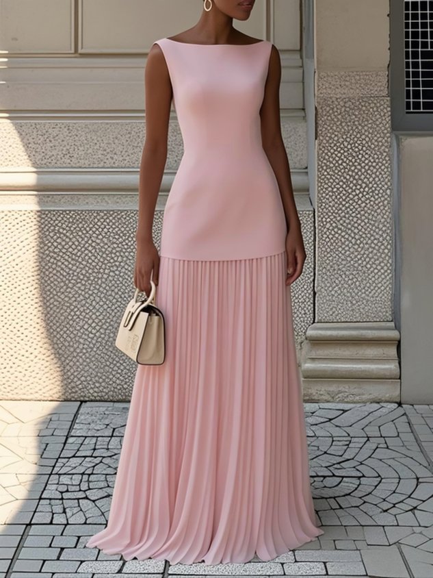 Willena | Elegant Pleated Maxi Dress