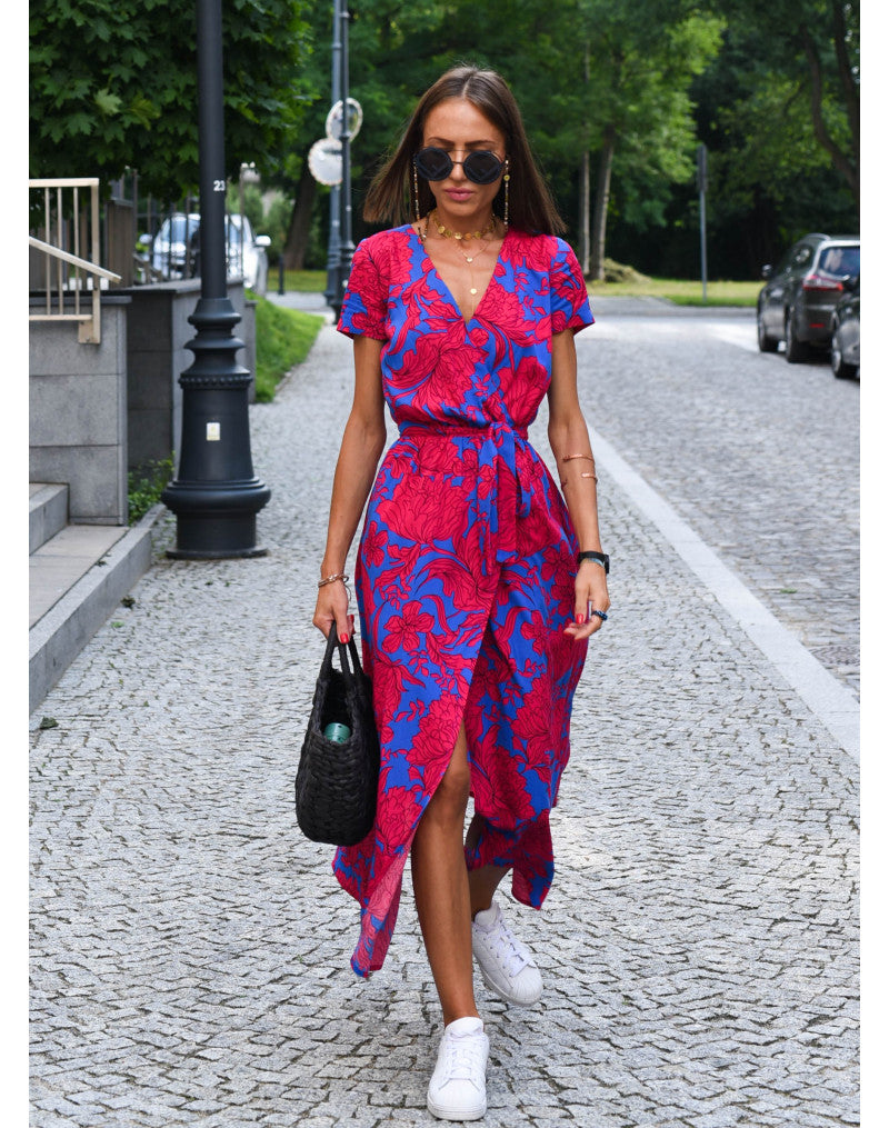 Amelia | Midi Dress with Floral Wrap Design