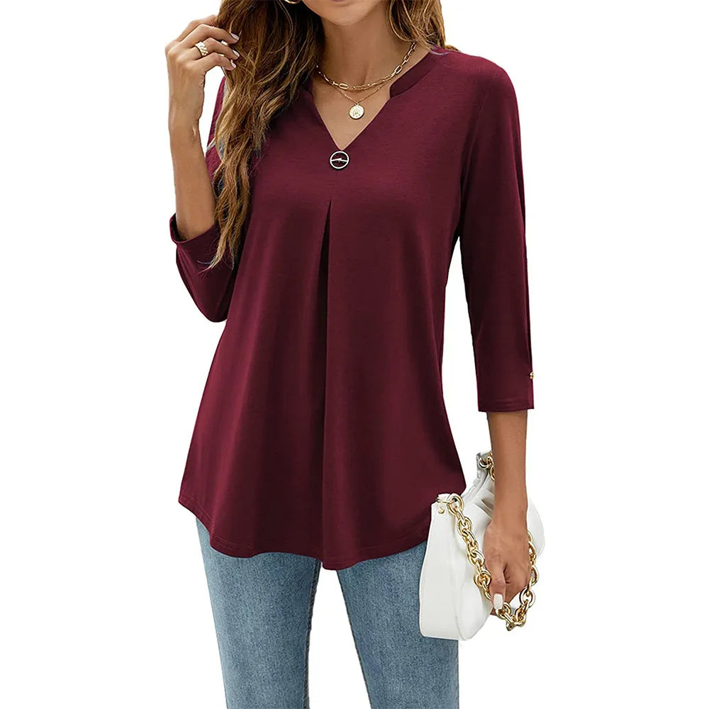 V-Neck Elegant Top by Elena