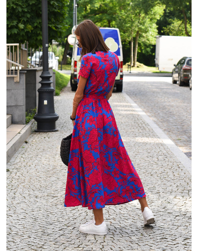 Amelia | Midi Dress with Floral Wrap Design