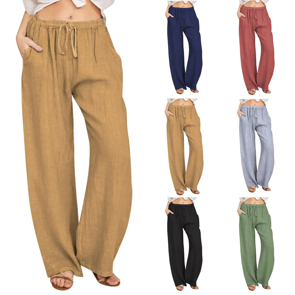 Julia - Soft Cotton-Linen Blend Trousers