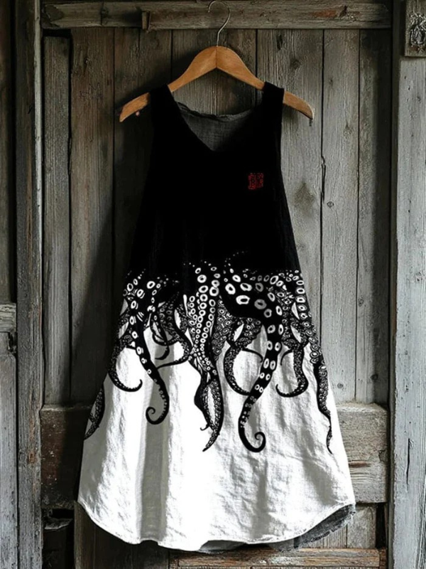 Scottie | Art Tank Dress Featuring Japanese Octopus Legs