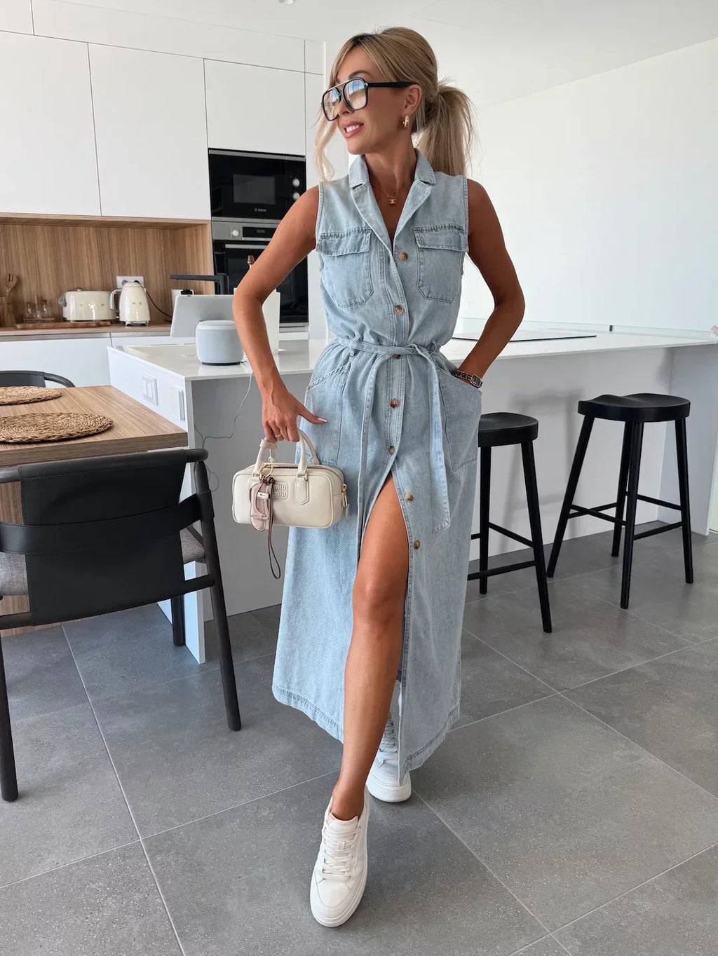 Luzia | Long Denim Maxi Dress