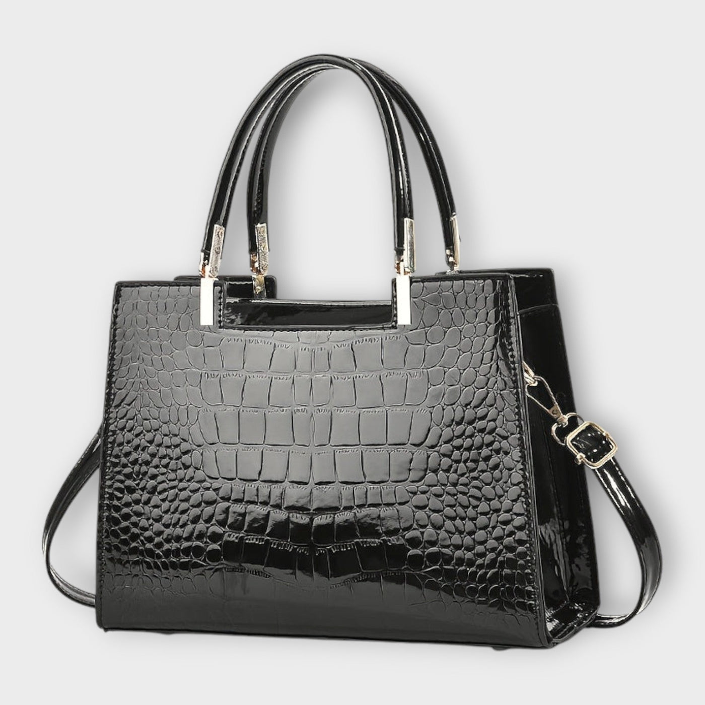 Claire - Glossy Crocodile Leather Pattern Handbag