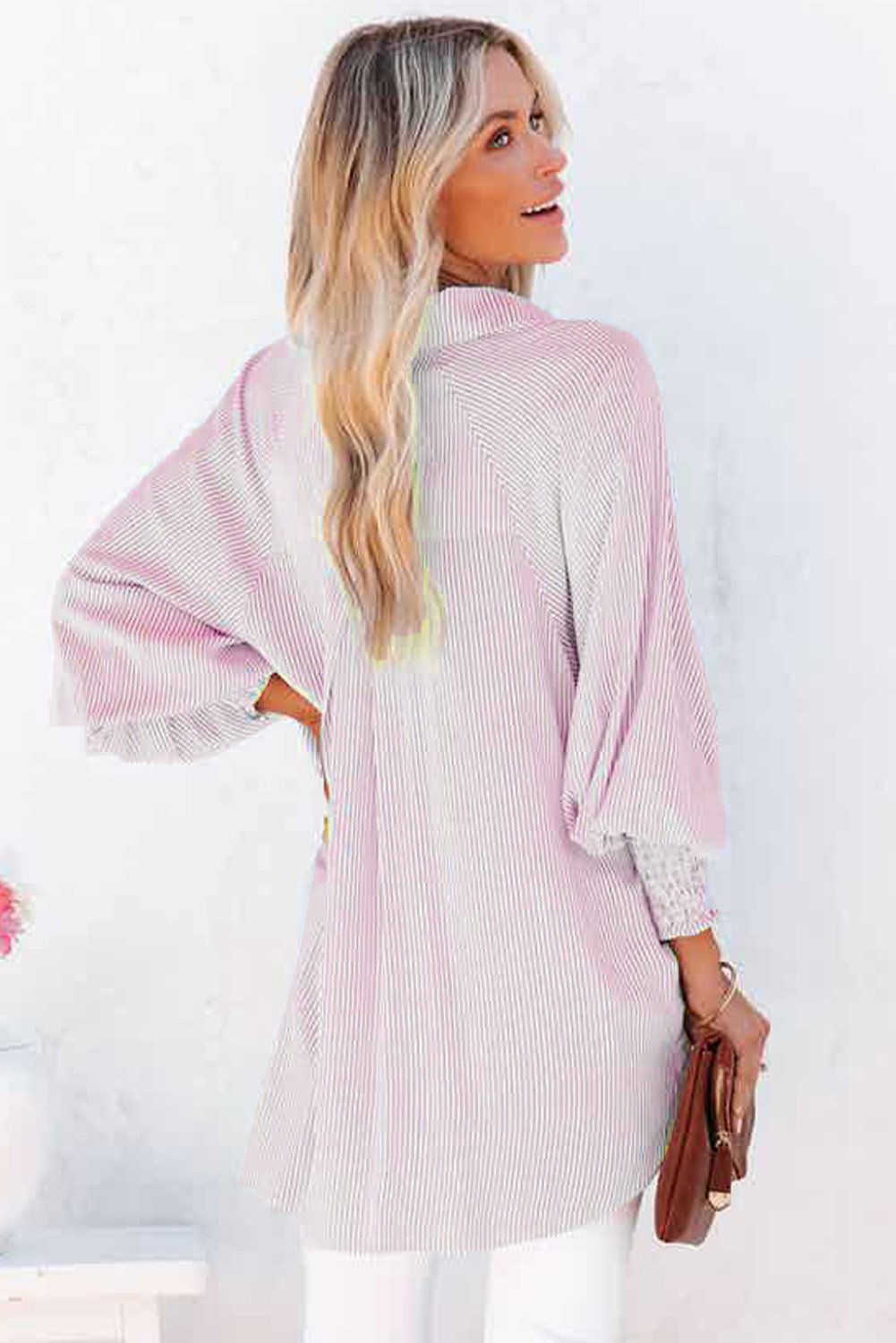 Mid-Length Button-Up Top