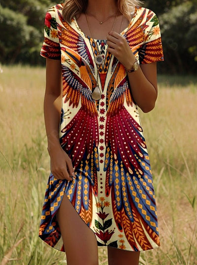 Millie | Chic Ethnic Print Summer Dress