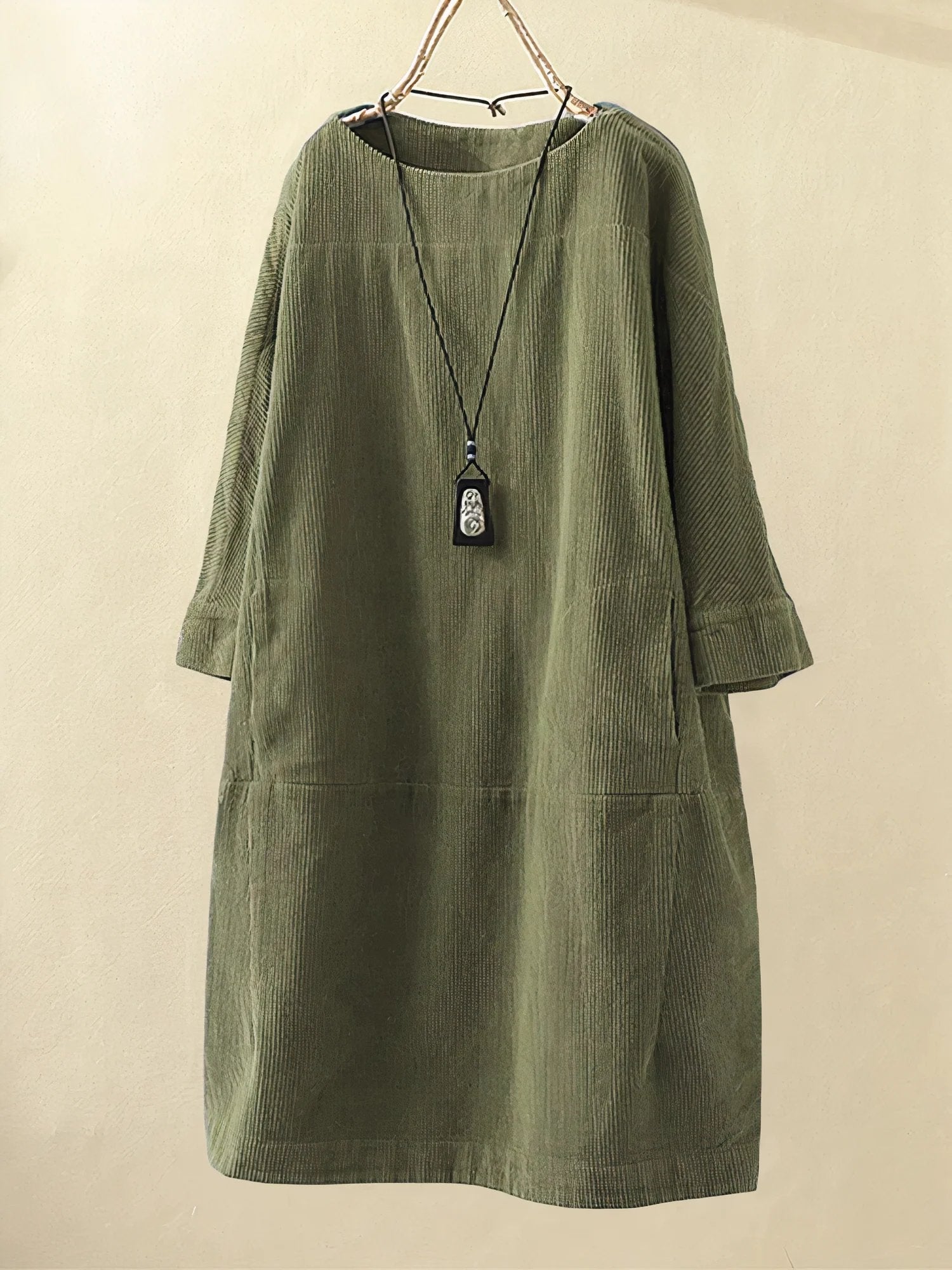 Lyla Corduroy Tunic Dress – Effortless Style with a Vintage Touch