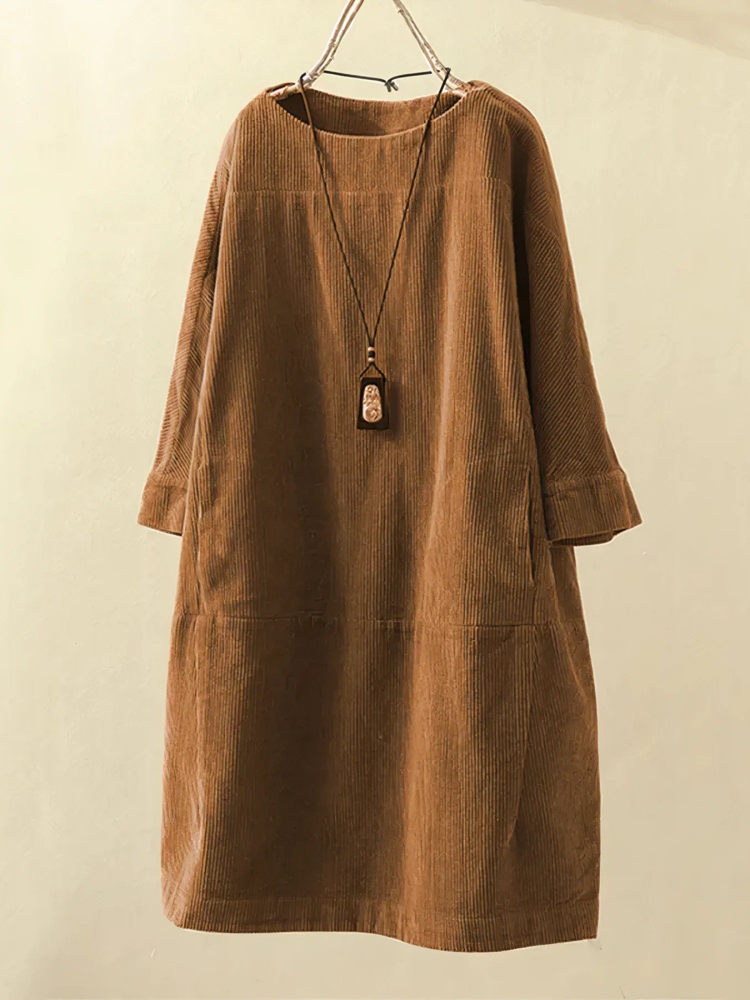Lyla Corduroy Tunic Dress – Effortless Style with a Vintage Touch
