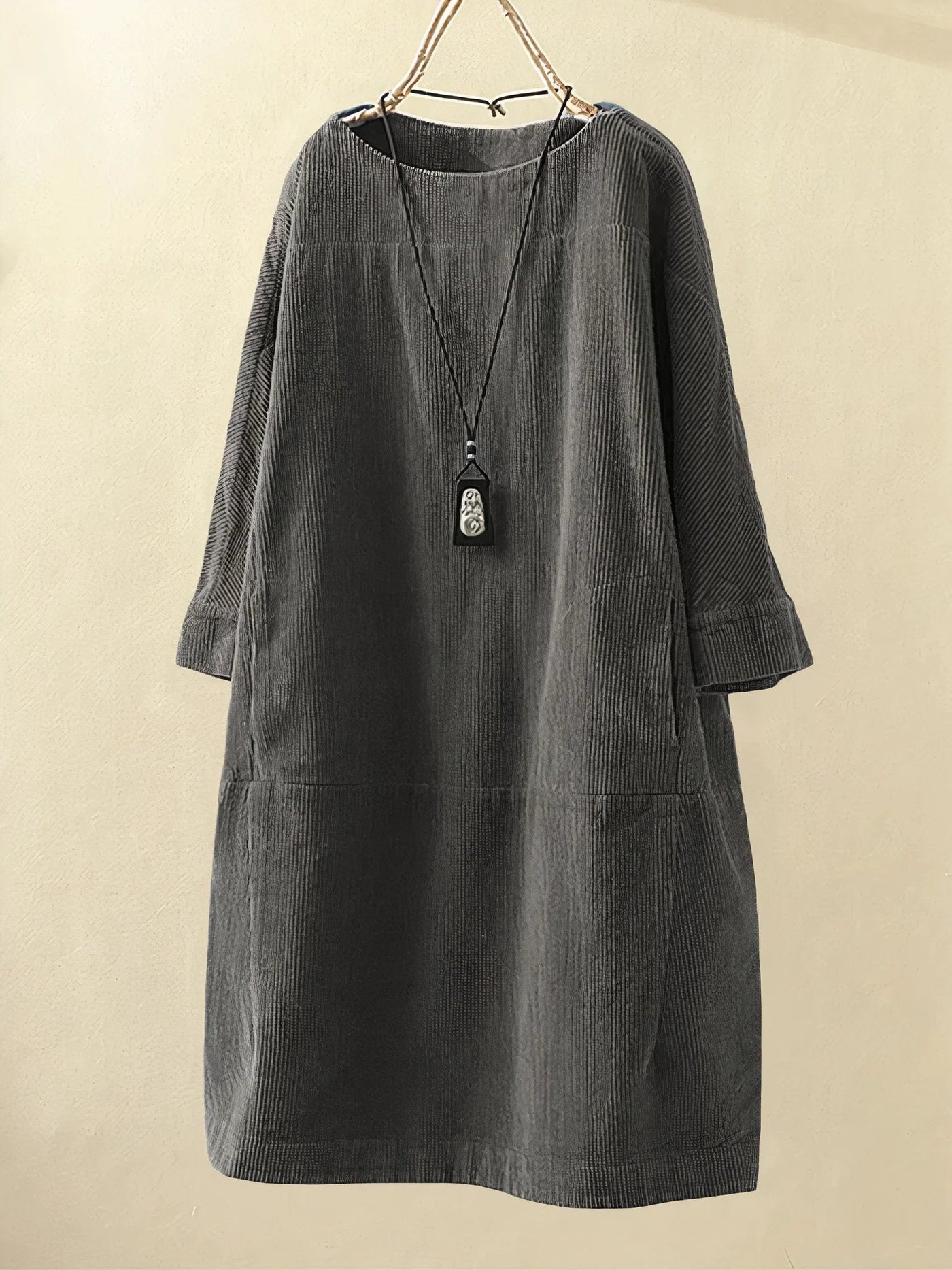 Lyla Corduroy Tunic Dress – Effortless Style with a Vintage Touch