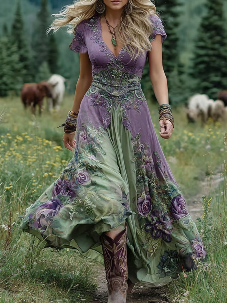 Lavender Bloom Maxi Dress – Flowing Elegance for Every Summer Day