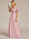 Monique | Elegant Long Bridesmaid Dress with Empire Waist
