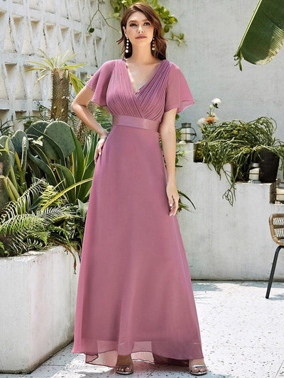 Monique | Elegant Long Bridesmaid Dress with Empire Waist