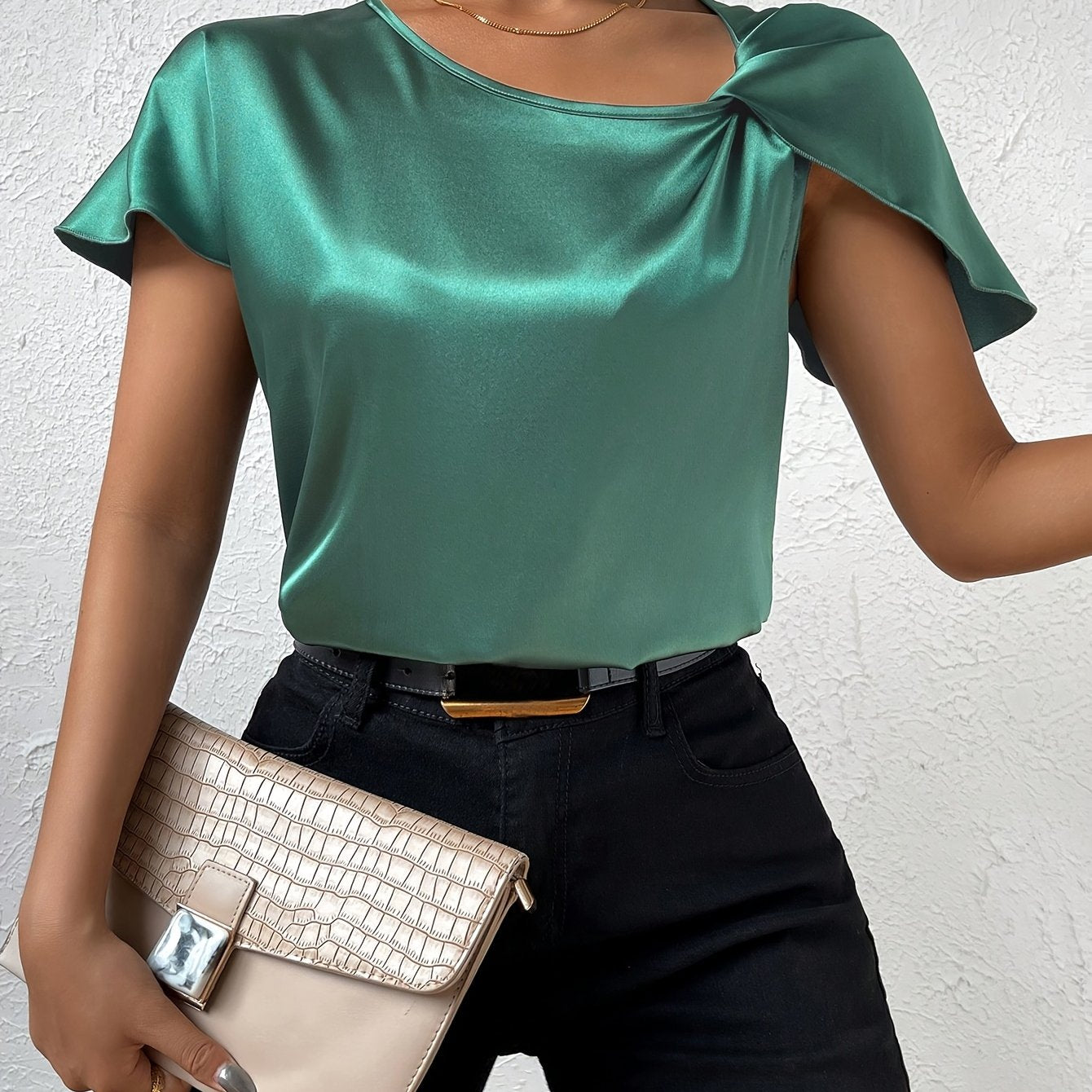 Loretta Stylish Top Featuring Distinctive Shoulder Design