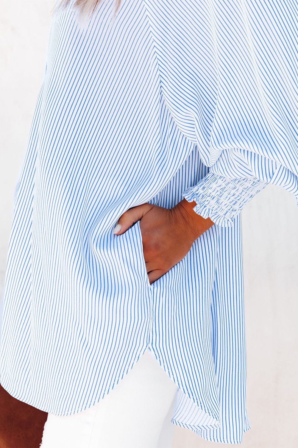 Mid-Length Button-Up Top