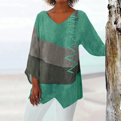 Leviana | Artistic V-Neck Tunic – Creative, Airy & Elegant