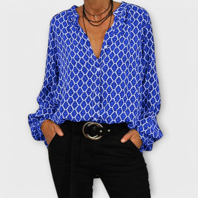 Graceful V-Neck Blouse