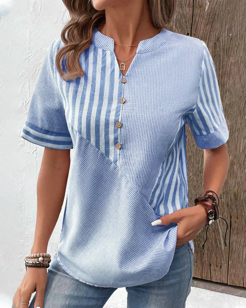 Chic Striped Blouse by Ava