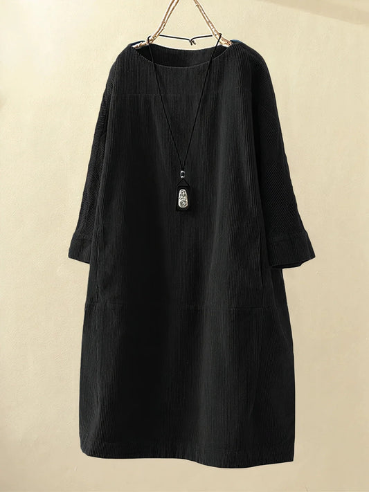 Lyla Corduroy Tunic Dress – Effortless Style with a Vintage Touch
