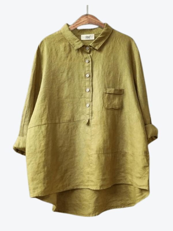 Rhea Women's Long Sleeve Linen Top