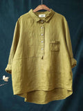 Rhea Women's Long Sleeve Linen Top