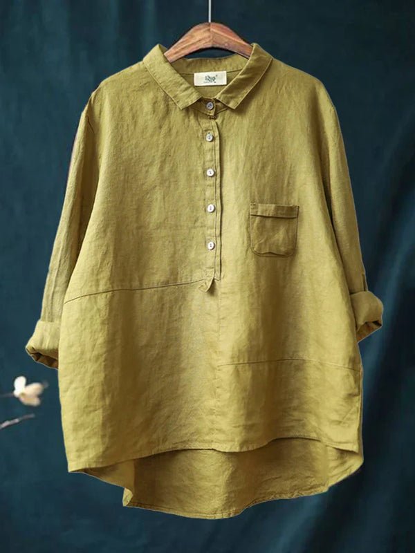 Rhea Women's Long Sleeve Linen Top