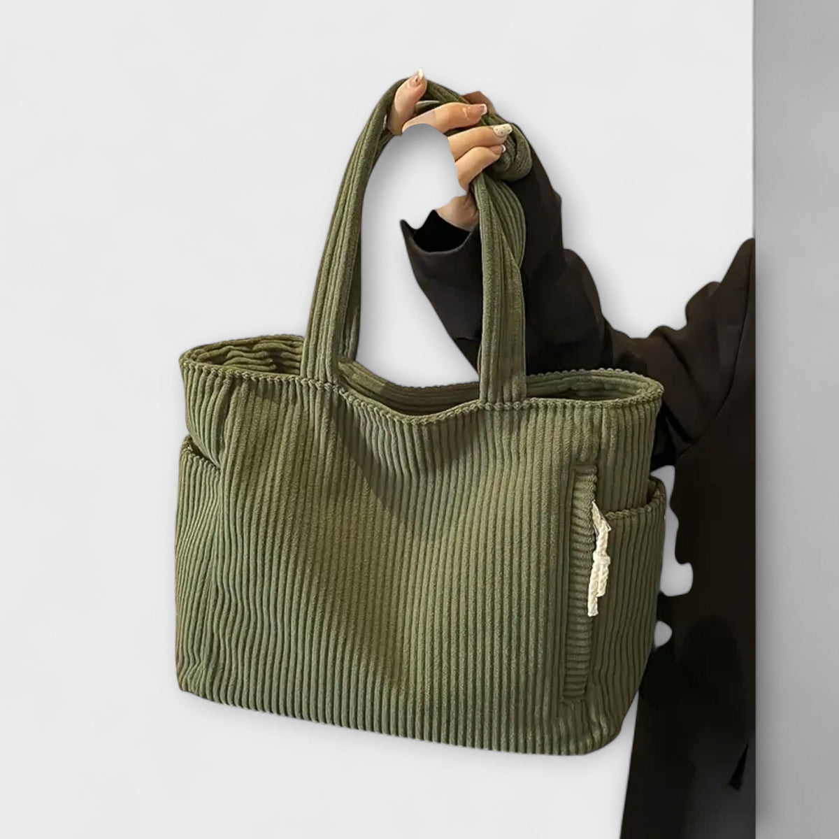 Tilda – Ribbed Tote Bag with Cord Detail