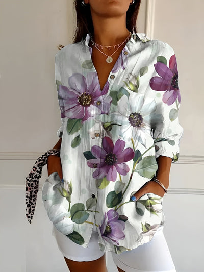 Floral Wave Cotton Blouse by Maja
