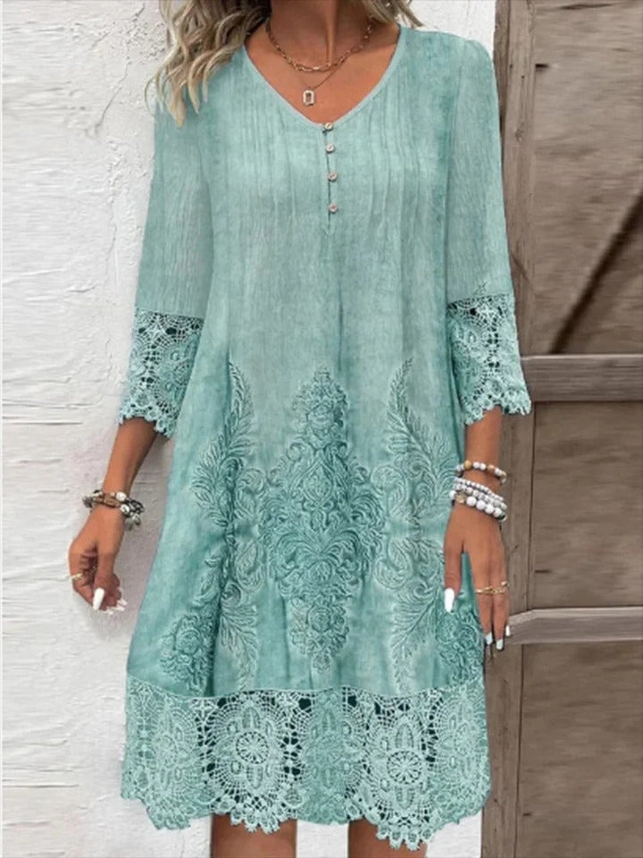 Evie | Graceful V-Neck Lace Dress